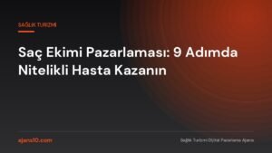 Saç ekimi pazarlaması için kanal, içerik ve lead yönetimi adımlarını gösteren plan